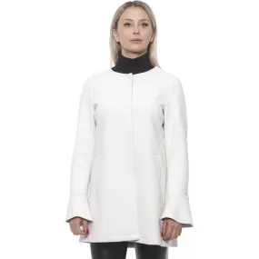 19V69 Italia Elegant White Neoprene Woman Coat