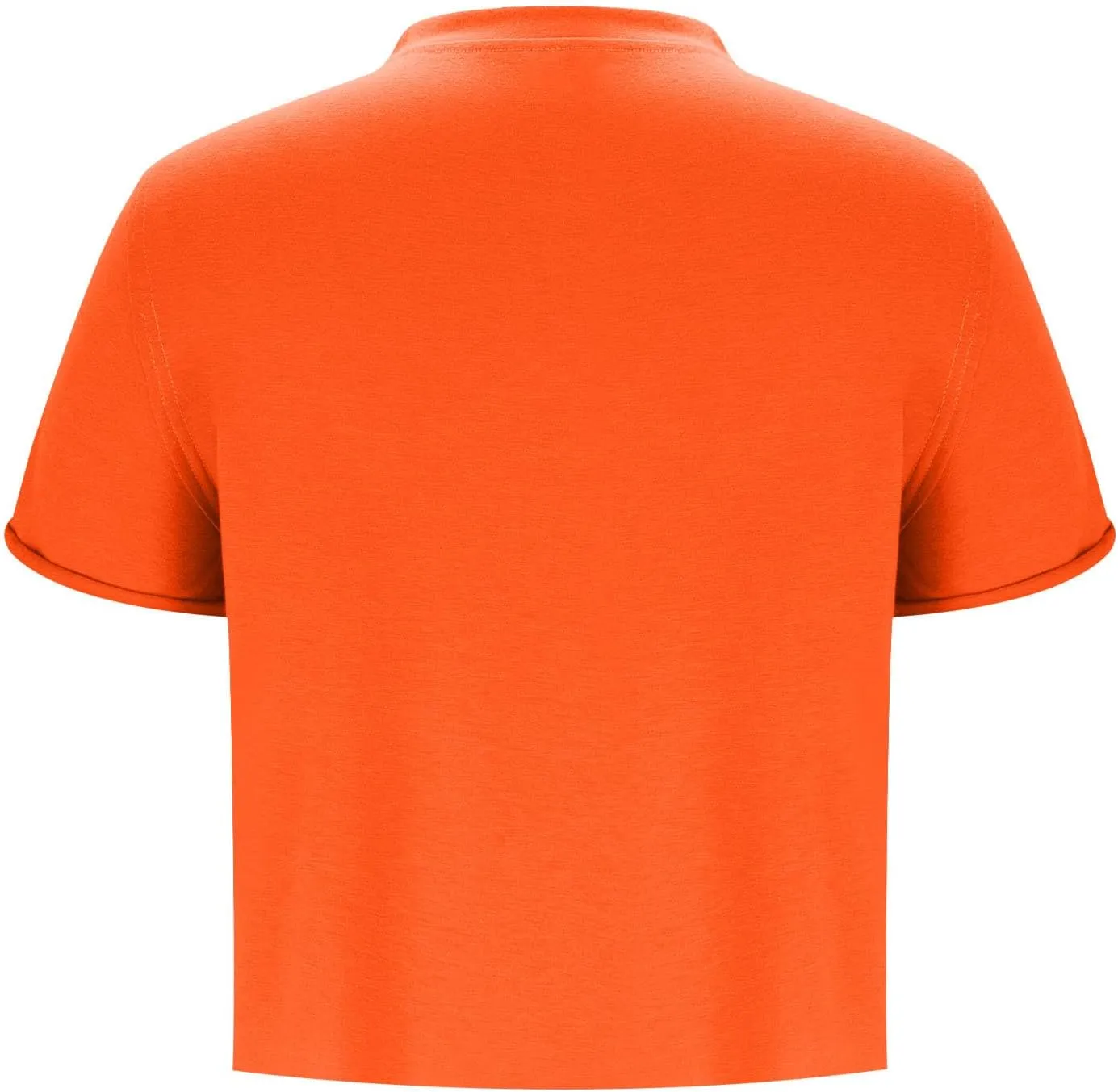2025 Summer Short Sleeve Crop Tops Womens Crewneck Roll Cap Sleeve T Shirts Trendy Solid Color Loose Fit Basic Tees