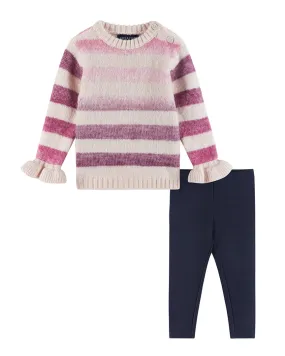 Andy & Evan Ombre Striped Wool-Blend Sweater & Legging Set