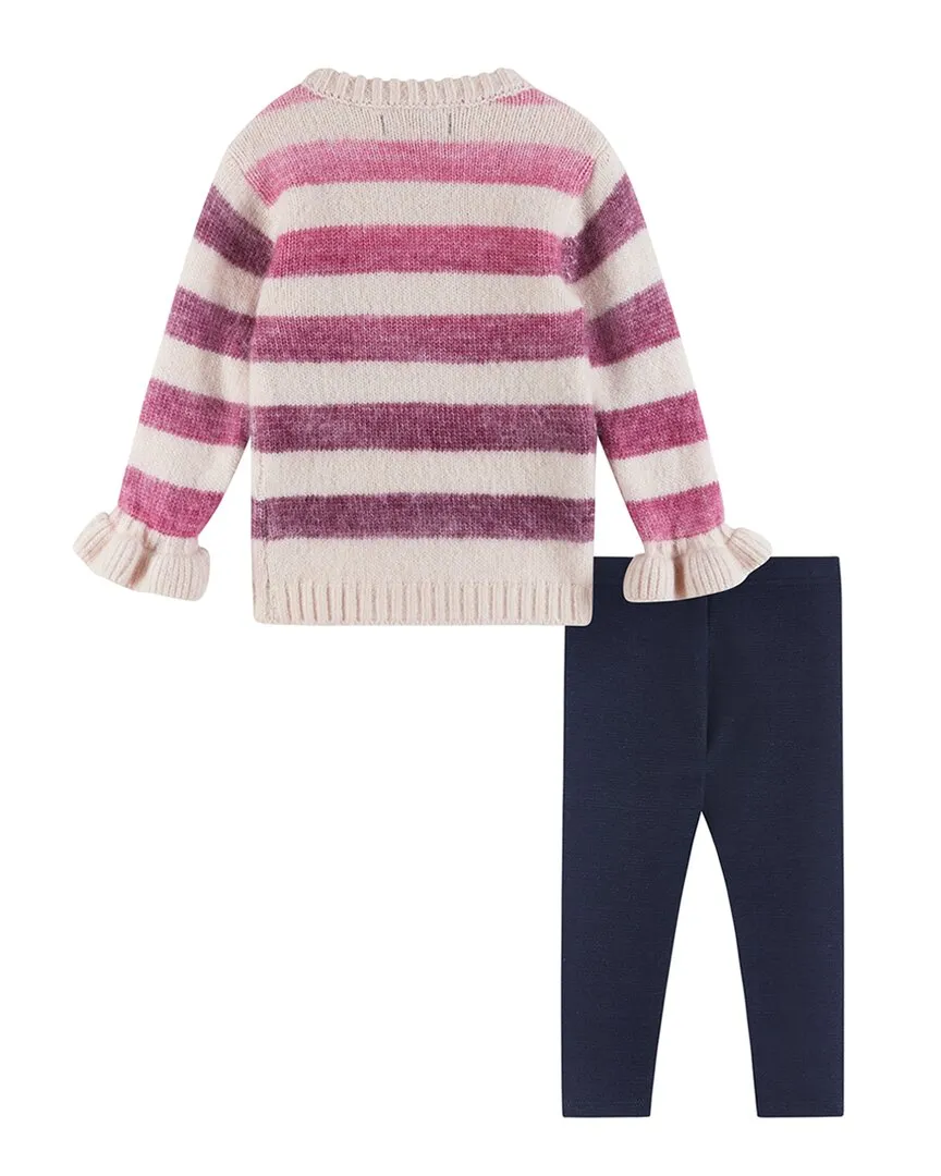 Andy & Evan Ombre Striped Wool-Blend Sweater & Legging Set