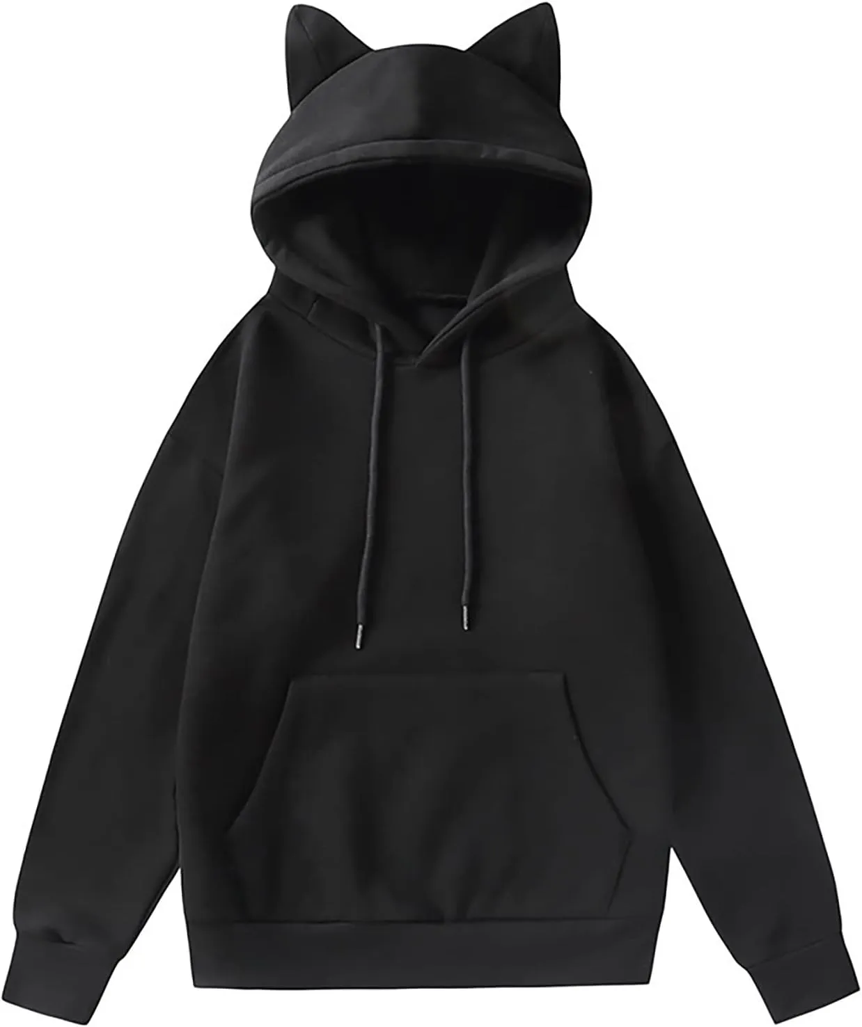 Aniywn Women's Hoodie Cat Ear Print Cute Tops Blouse Autumn Long Sleeve Pocket Sweatshirt Hooded Pullover Shirt