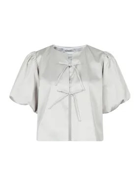Aska Dull Satin Blouse - Light Grey