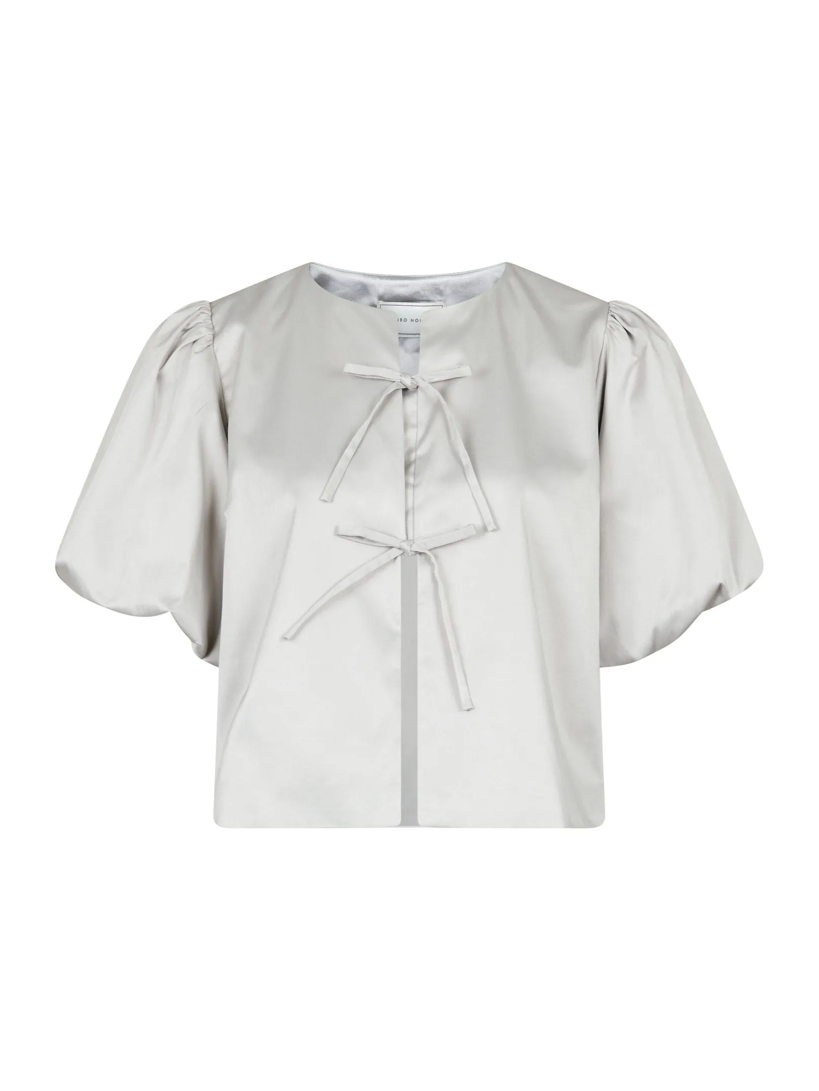 Aska Dull Satin Blouse - Light Grey