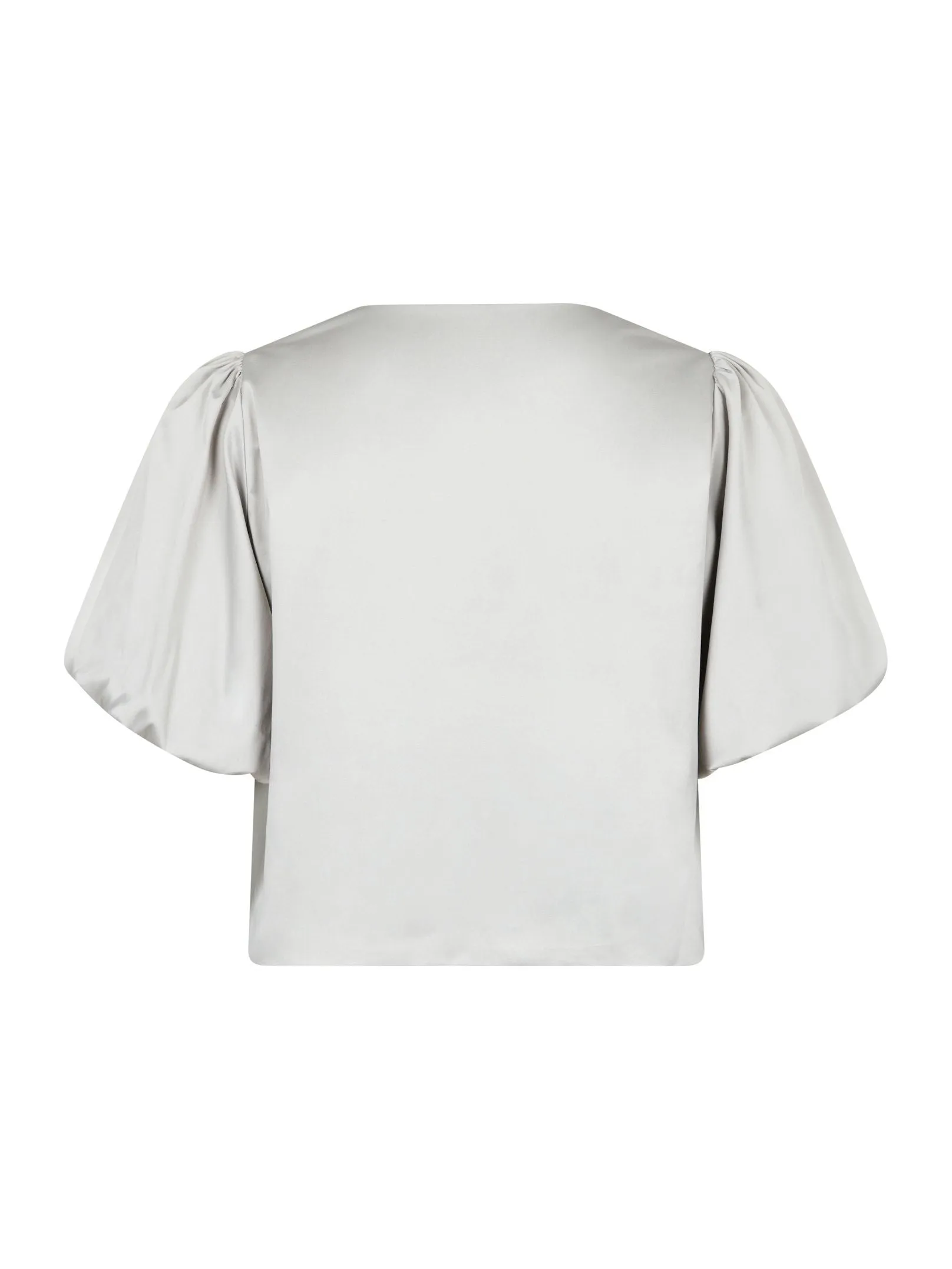 Aska Dull Satin Blouse - Light Grey