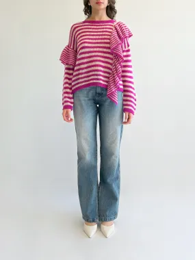 Asymmetrical Striped Sweater