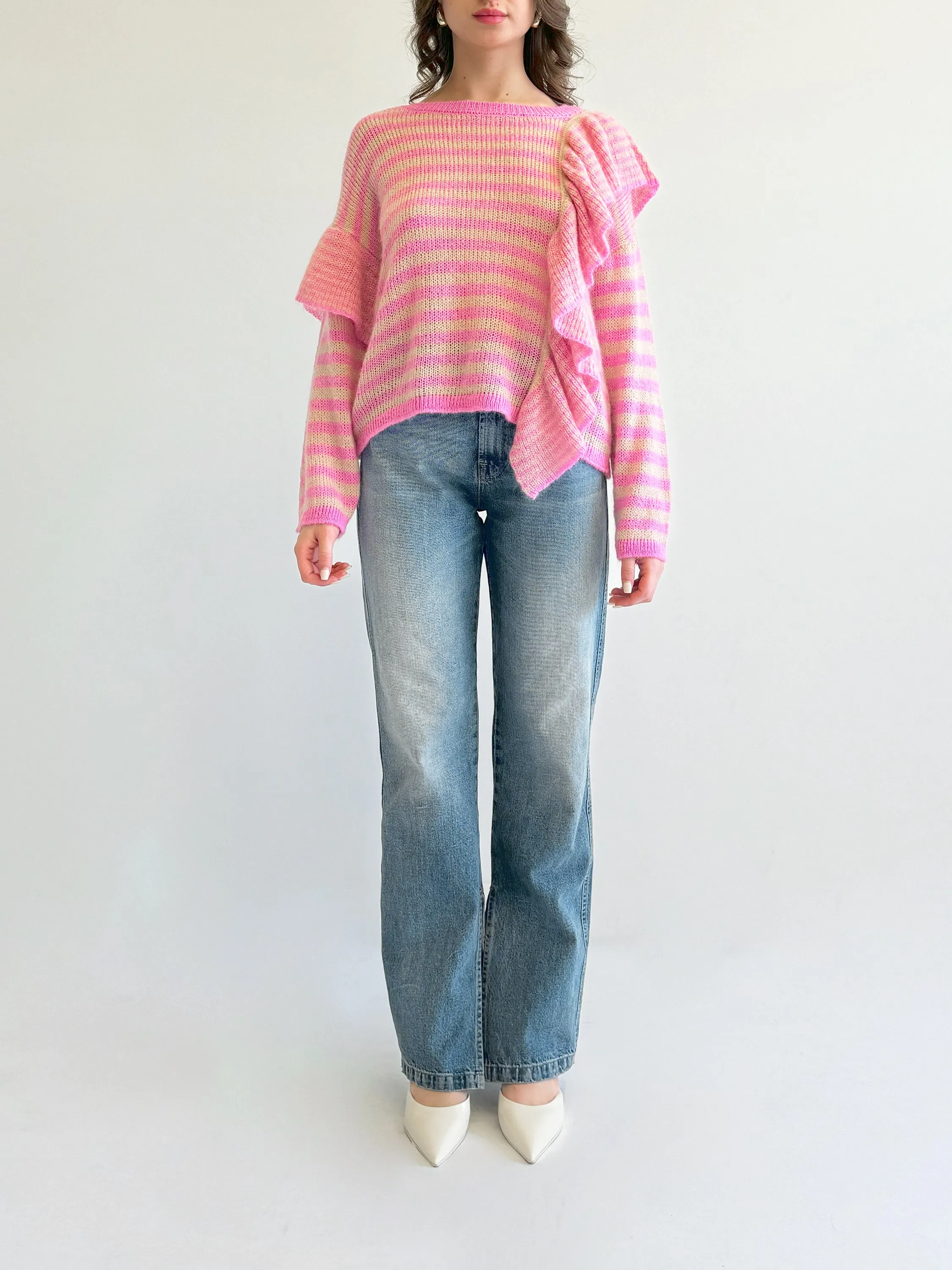 Asymmetrical Striped Sweater