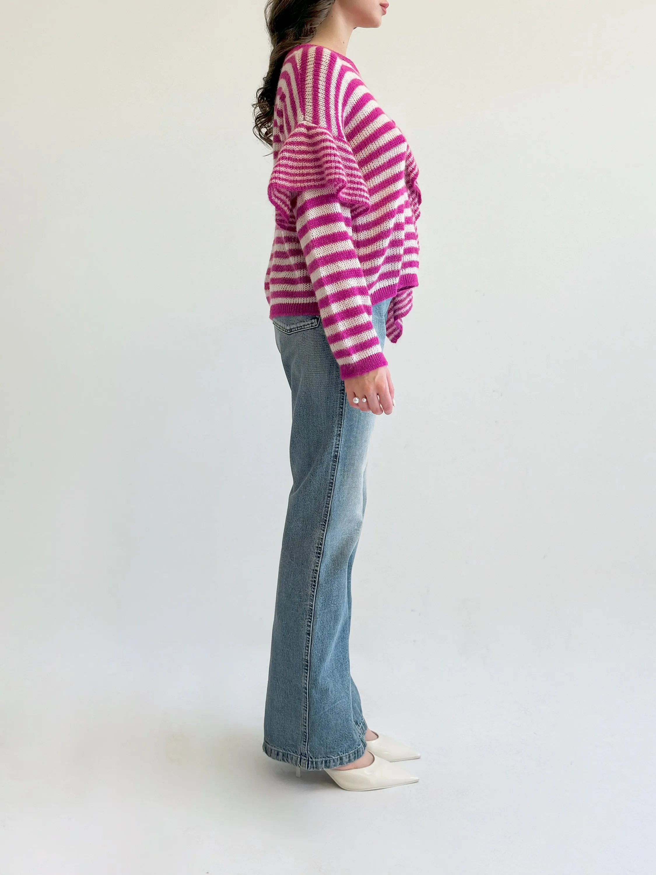 Asymmetrical Striped Sweater