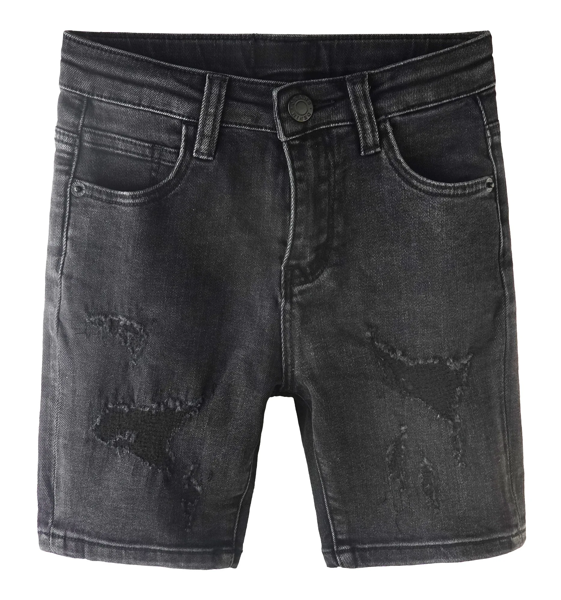 Baby Denim Shorts,Elastic WaistBand Inside Ripped Stretch Summer Half Bottoms