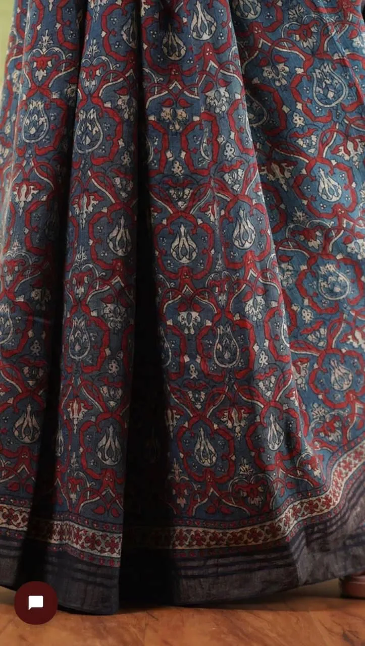 Beautiful Ajrakh Digital Print Saress
