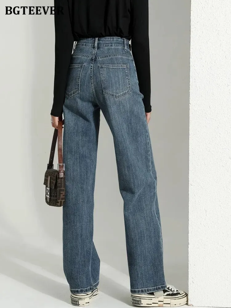 BGTEEVER Vintage Double Button Jeans