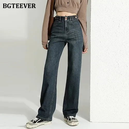 BGTEEVER Vintage Double Button Jeans