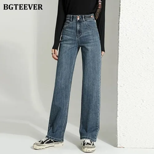 BGTEEVER Vintage Double Button Jeans