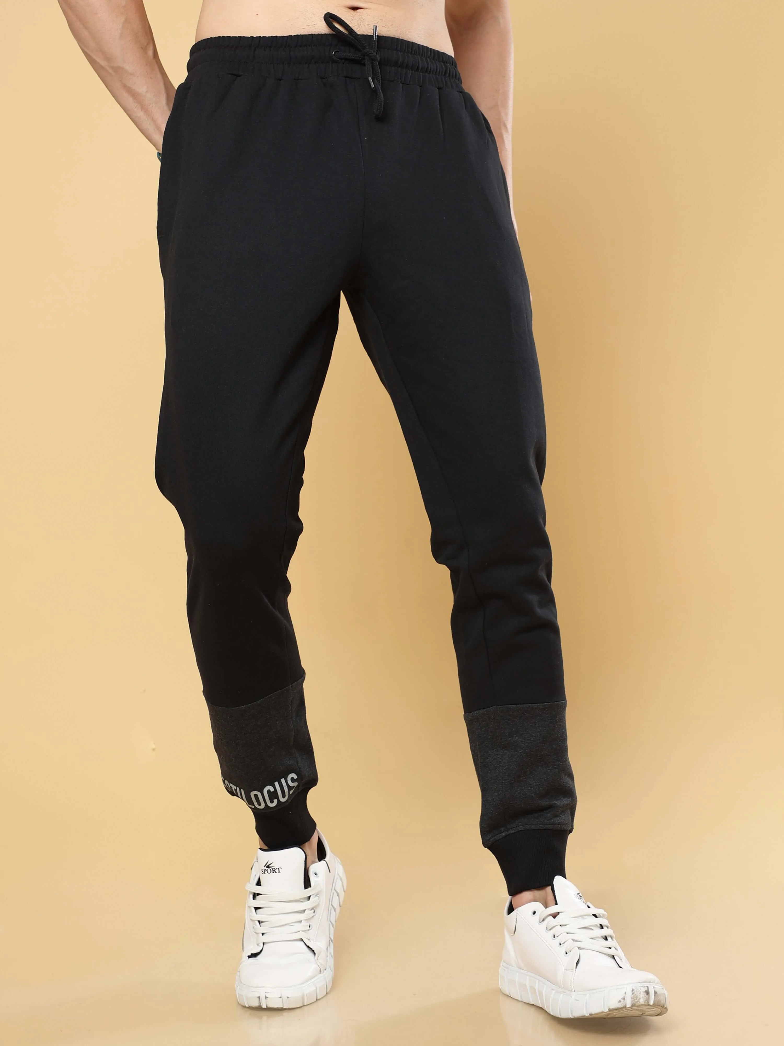 Black & Grey Joggers With Adjustable Draw String