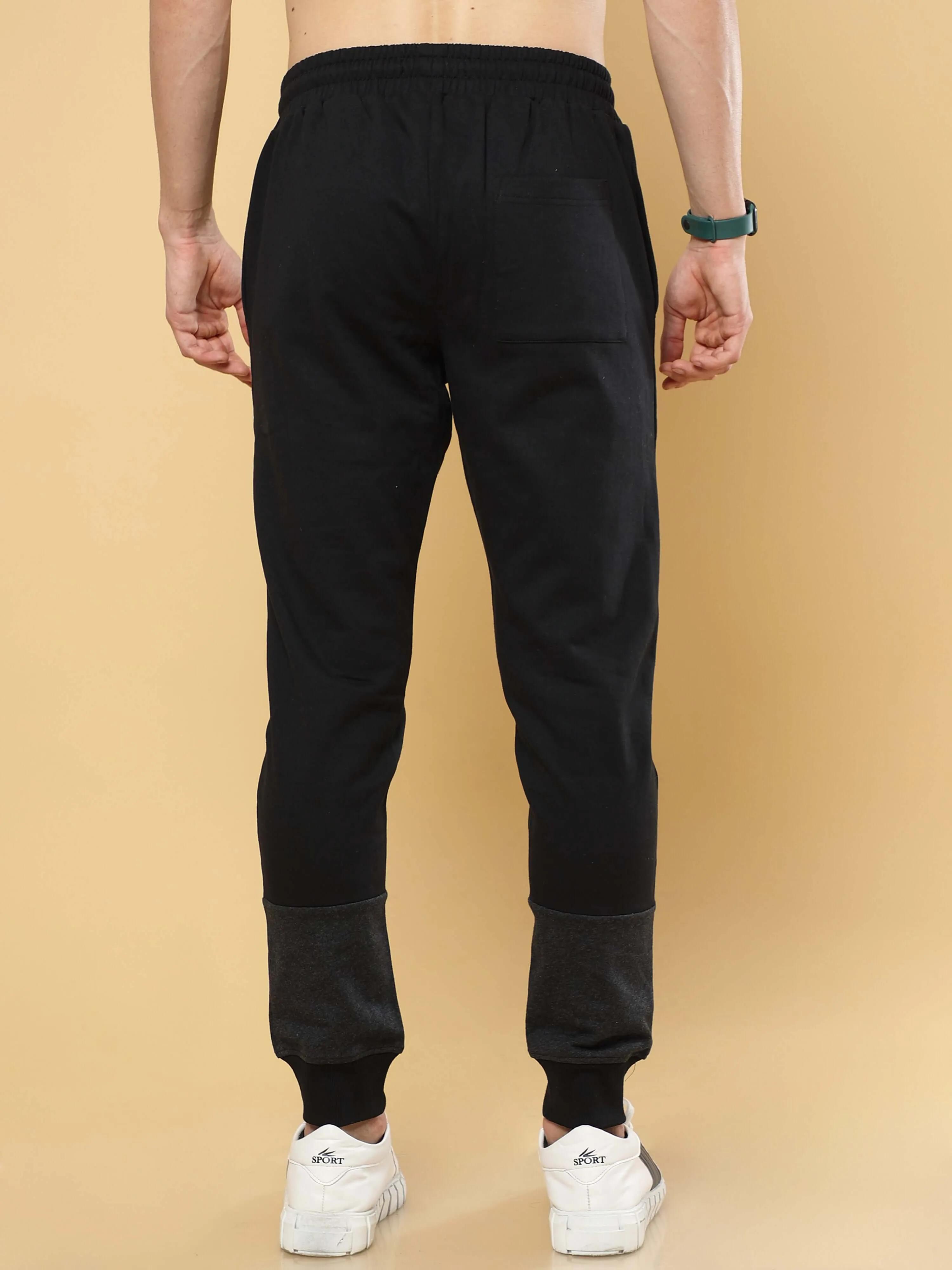 Black & Grey Joggers With Adjustable Draw String
