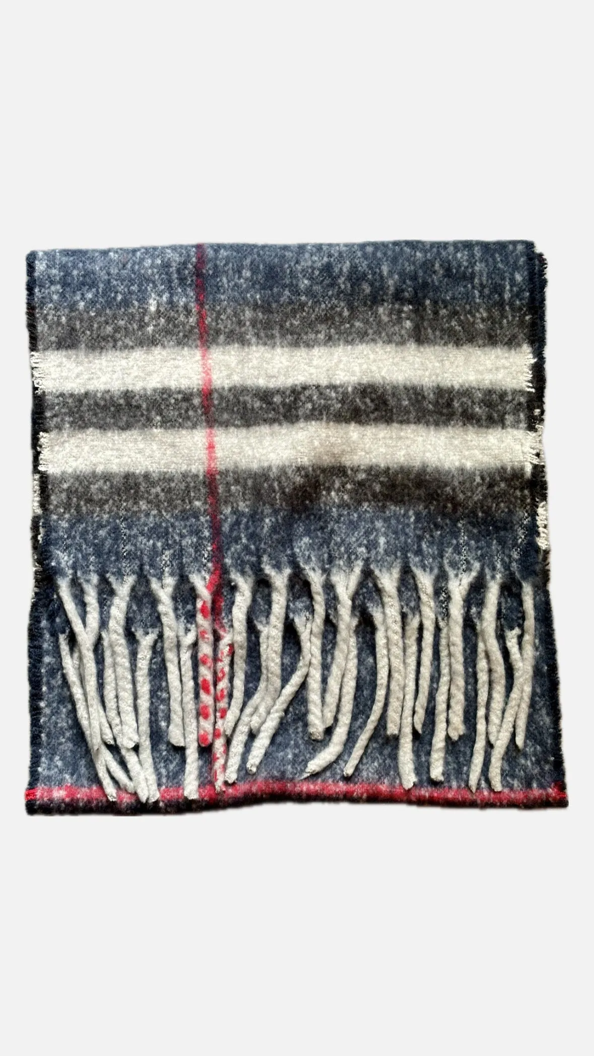 Boucle Scarf - Plaid Navy