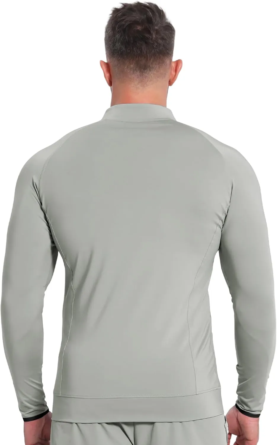 BROKIG Mens Dualzip Lightweight Muscle Quarter Zip Long Sleeve Shirts Workout Running Gym Athletic Slim Fit 1/4 Zip Jackets