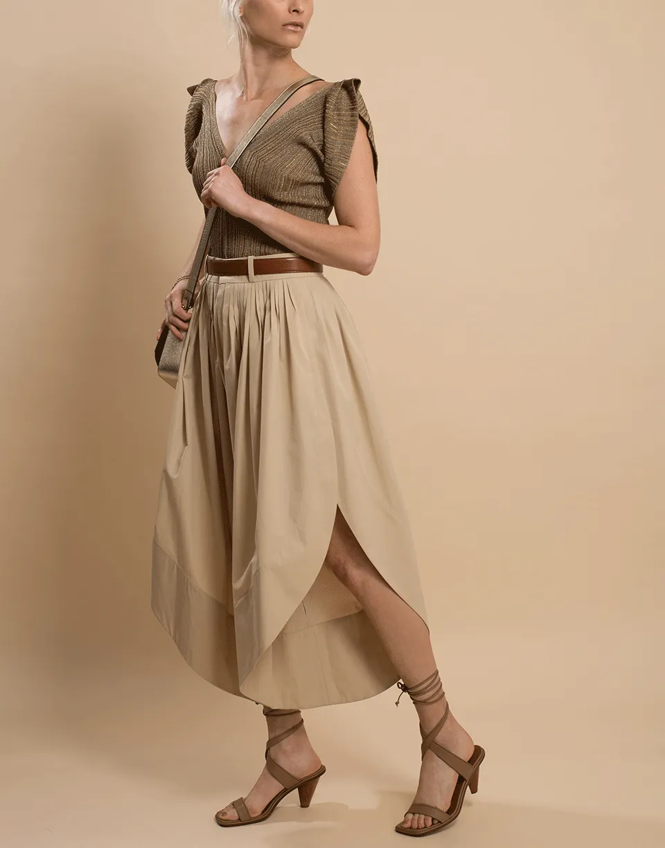 Bronze Short Sleeve V-Neck Top