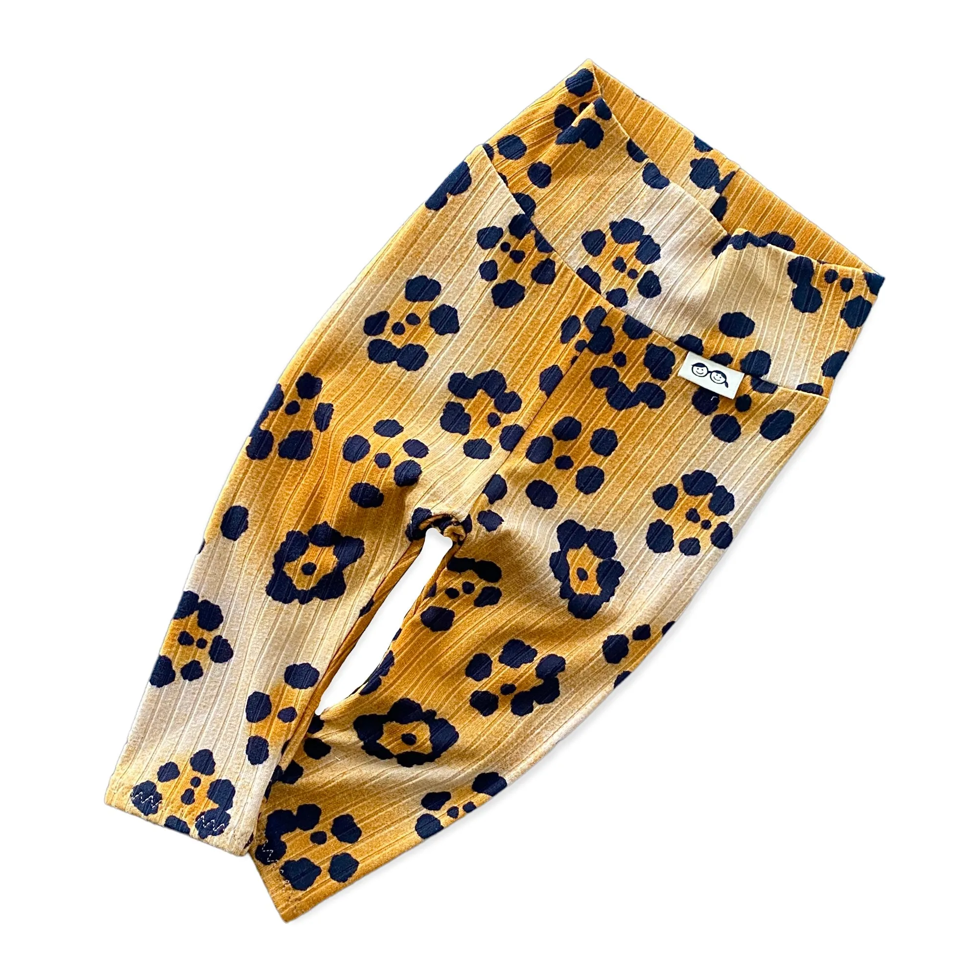 Brown Cheetah Flowers Ribbed Leggings and/or Headbands