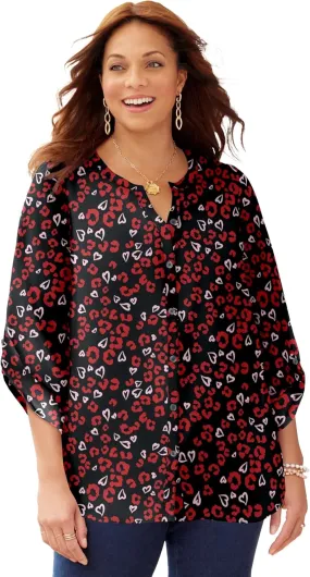 Catherines Women's Plus Size Breezeway Georgette Blouse
