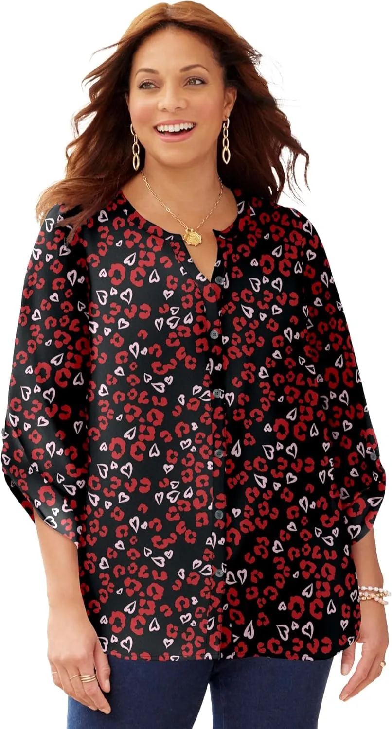 Catherines Women's Plus Size Breezeway Georgette Blouse