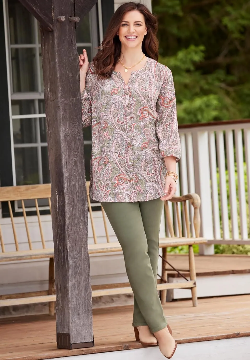 Catherines Women's Plus Size Breezeway Georgette Blouse