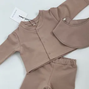 Che Organic Cotton Fleece Cardigan (Biscuit)