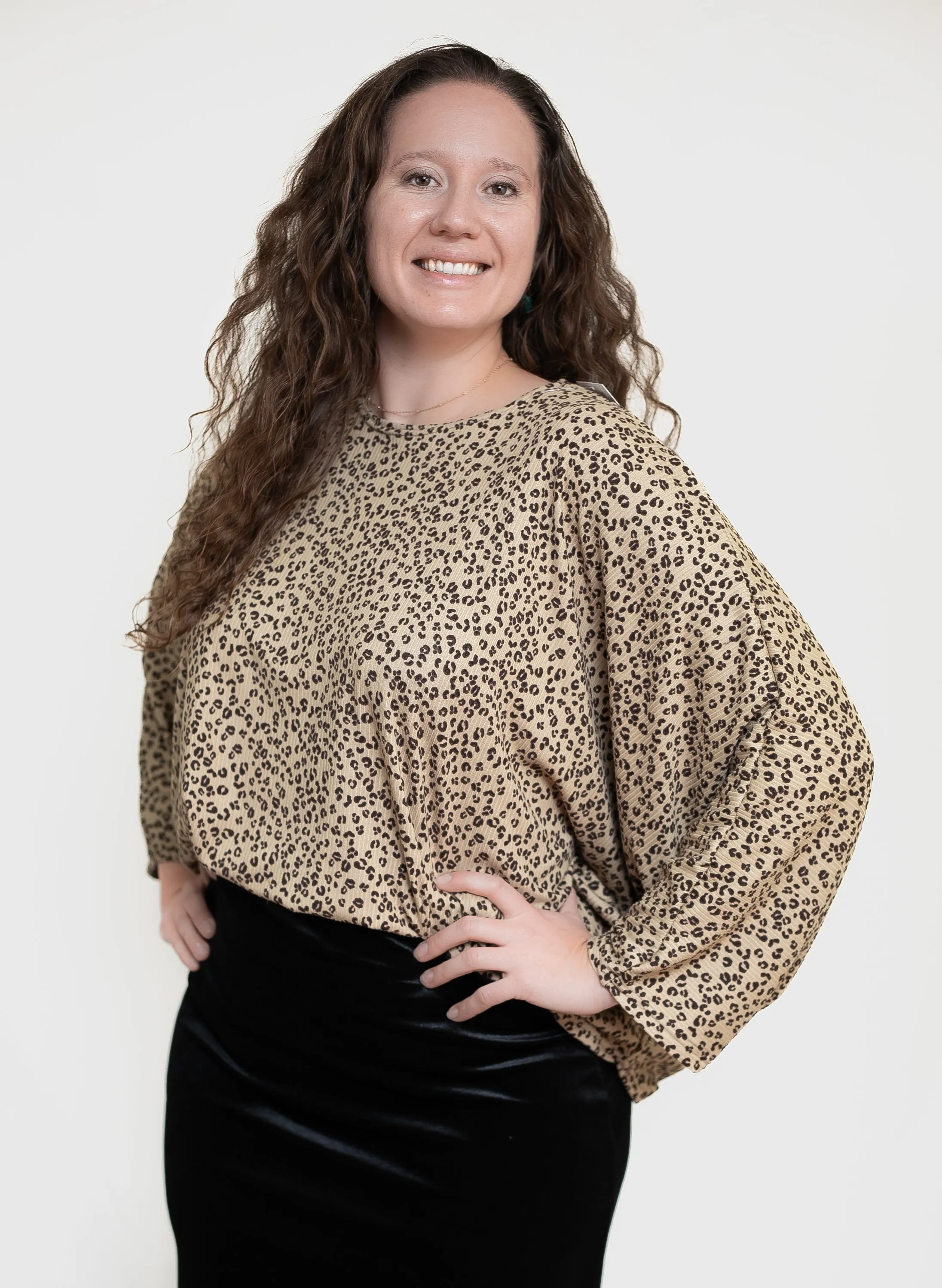 Cheetah Print Bat Wing Top