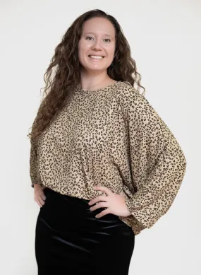Cheetah Print Bat Wing Top