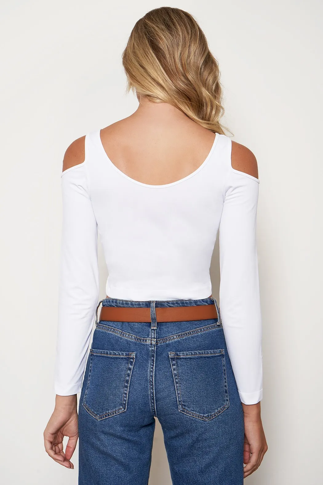 Cold Shoulder Long Sleeve Top- Final Sale
