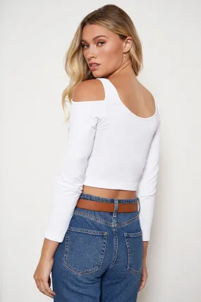 Cold Shoulder Long Sleeve Top- Final Sale