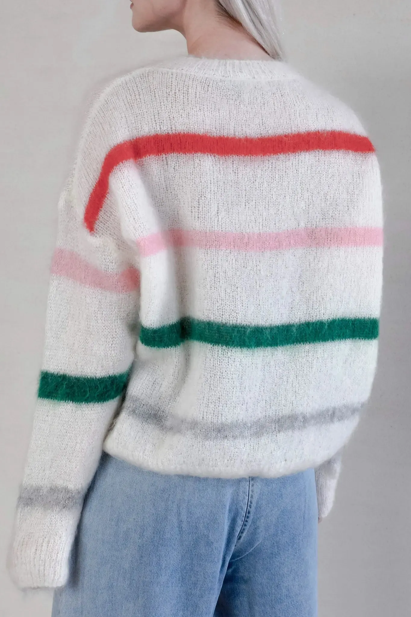 Colorful Striped Sweater in Mohair Blend