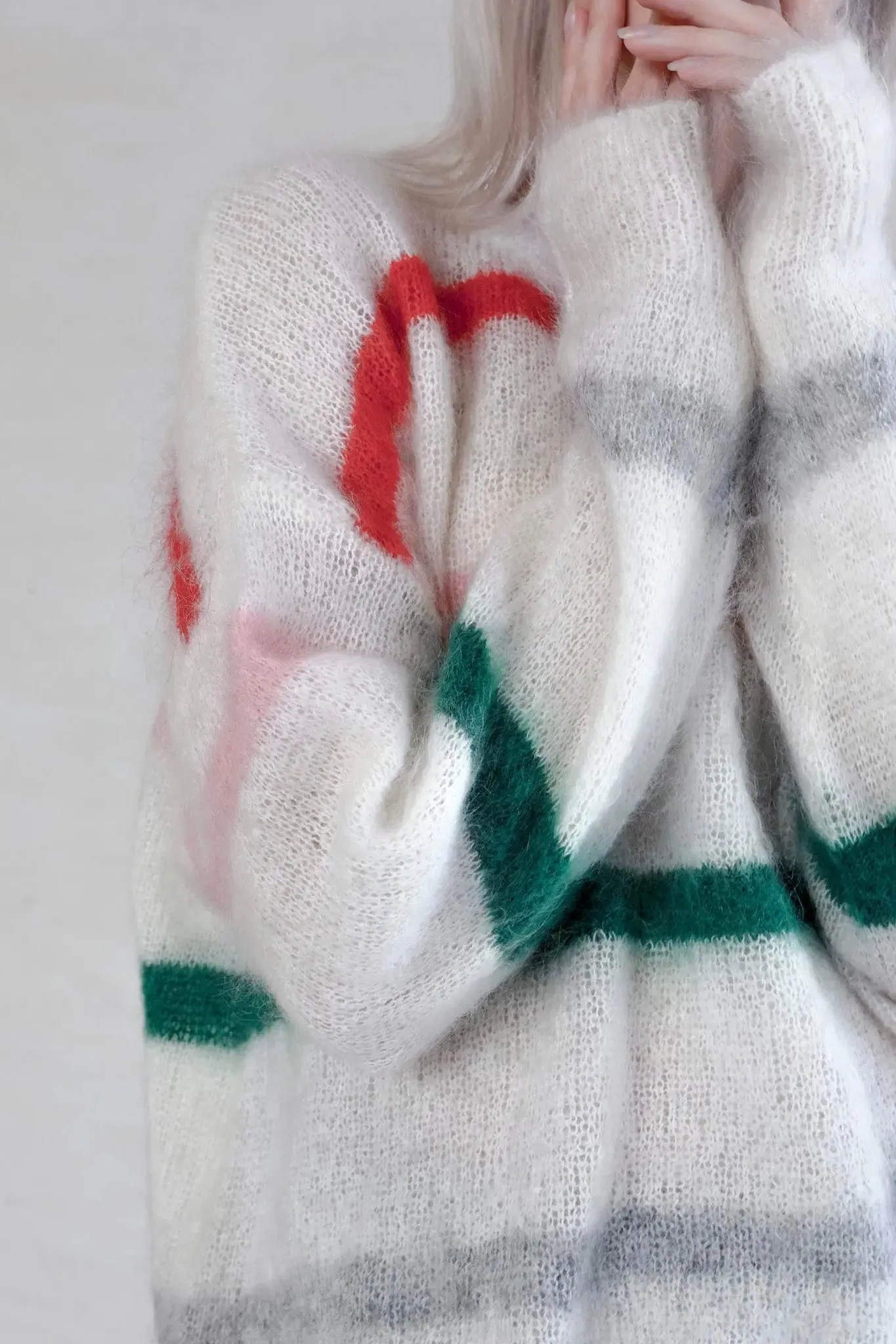 Colorful Striped Sweater in Mohair Blend