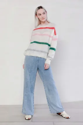 Colorful Striped Sweater in Mohair Blend