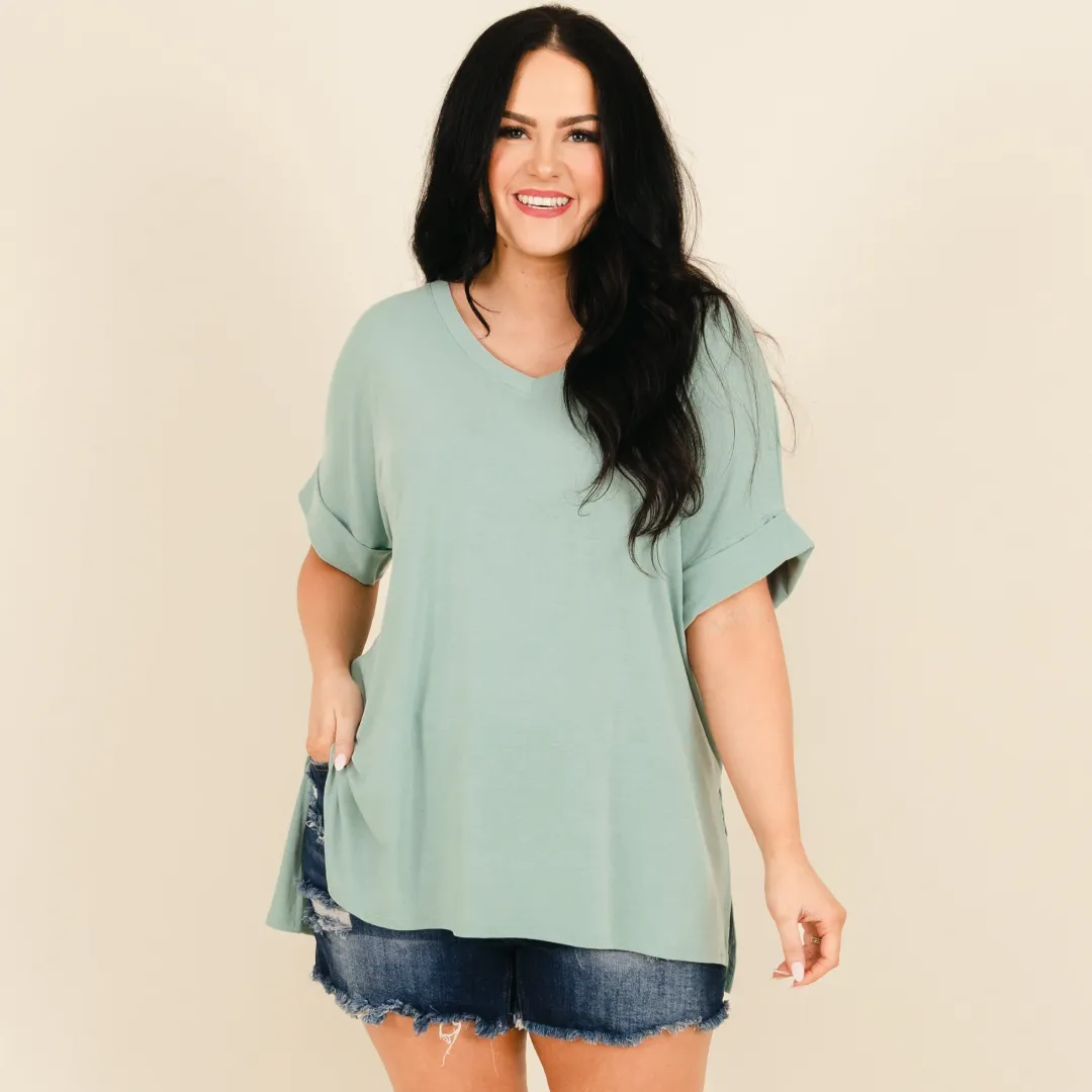 Comfy Travels Top, Light Green