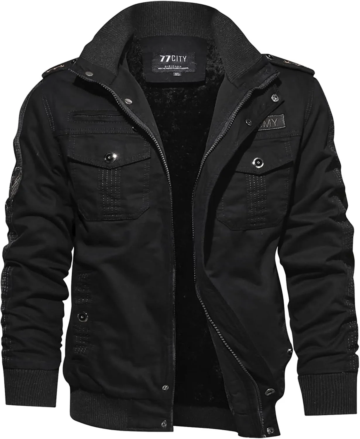 DuDubaby Snowboard Jacket Men Full Zip Jacket Men Casual Winter Warm Top Blouse Thickening Coat Outwear Top Blouse Jacket