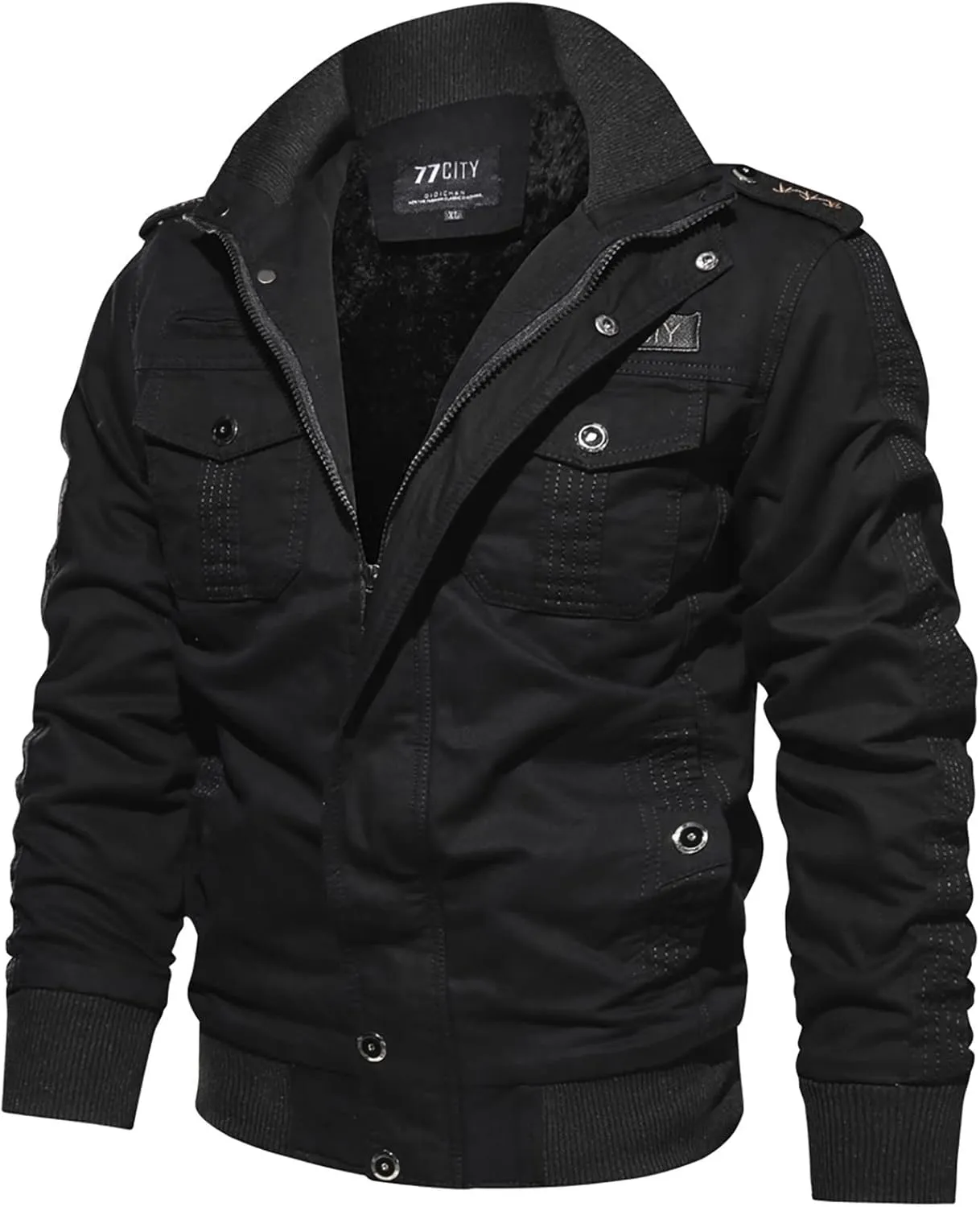 DuDubaby Snowboard Jacket Men Full Zip Jacket Men Casual Winter Warm Top Blouse Thickening Coat Outwear Top Blouse Jacket