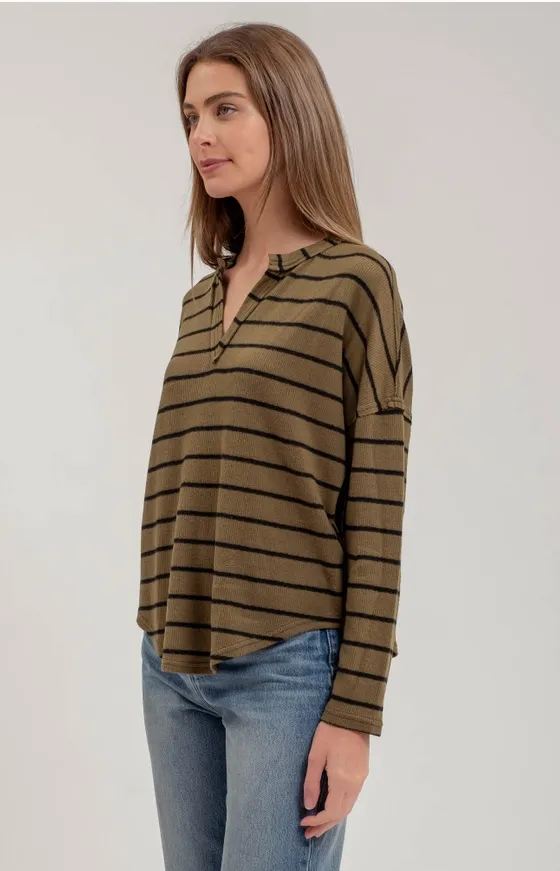 Frayed Horizon Striped Sweater