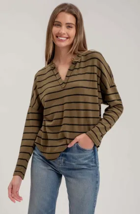 Frayed Horizon Striped Sweater