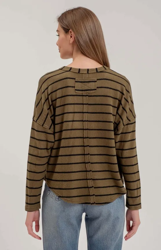 Frayed Horizon Striped Sweater