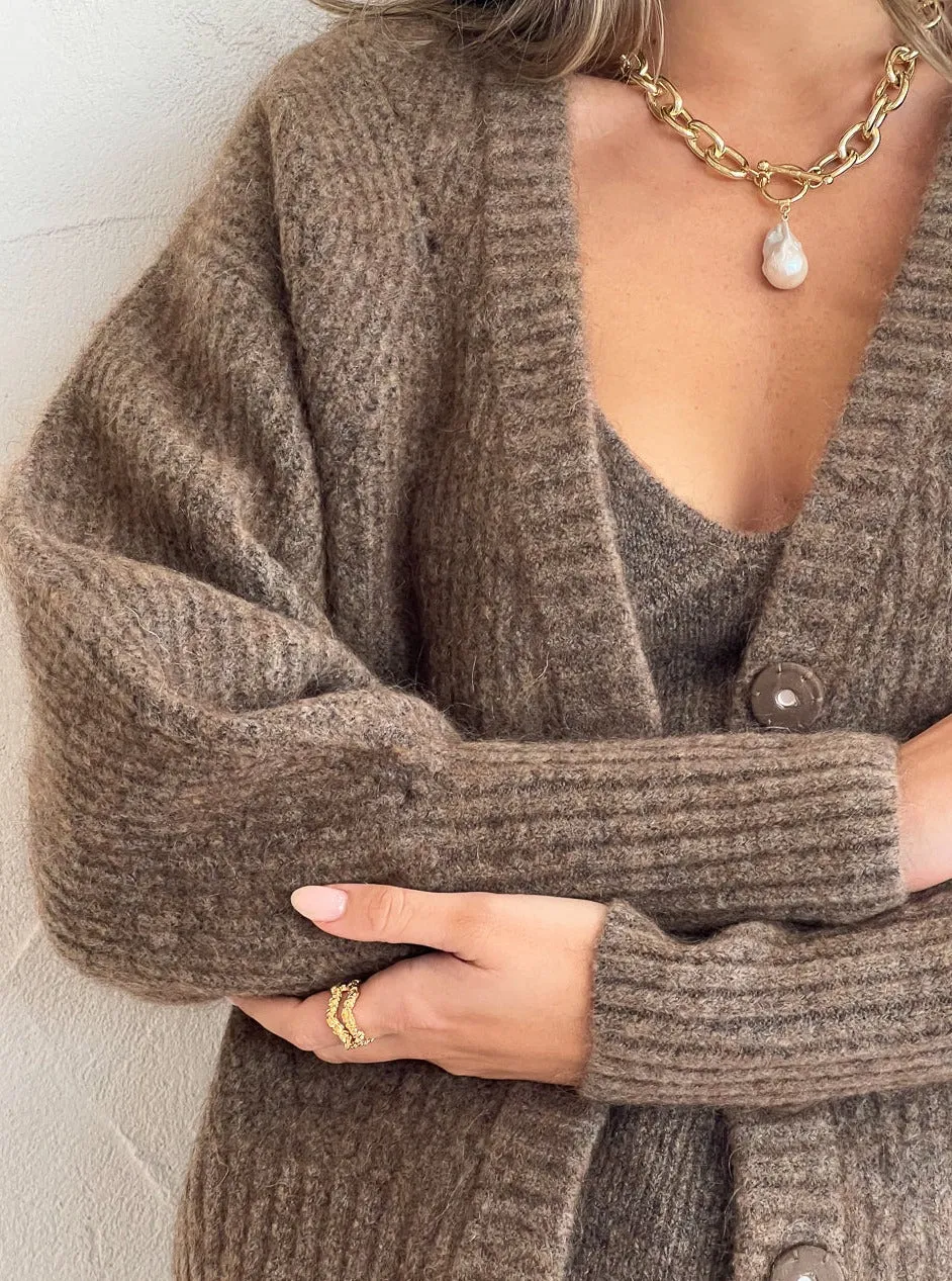 Friends with Frank The Agnes Cardigan in Nutmeg Marle