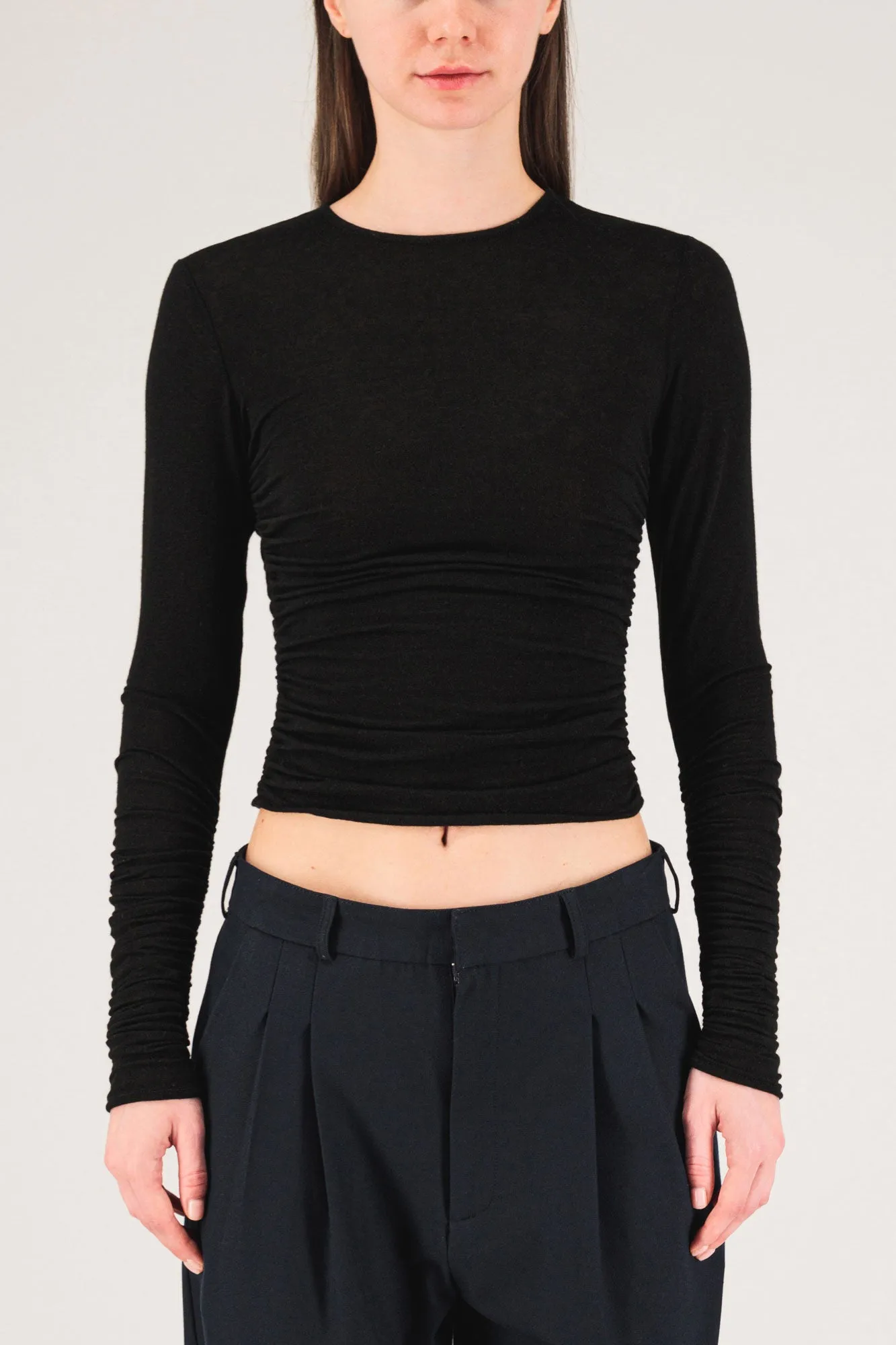 Gathered Pullover - Black