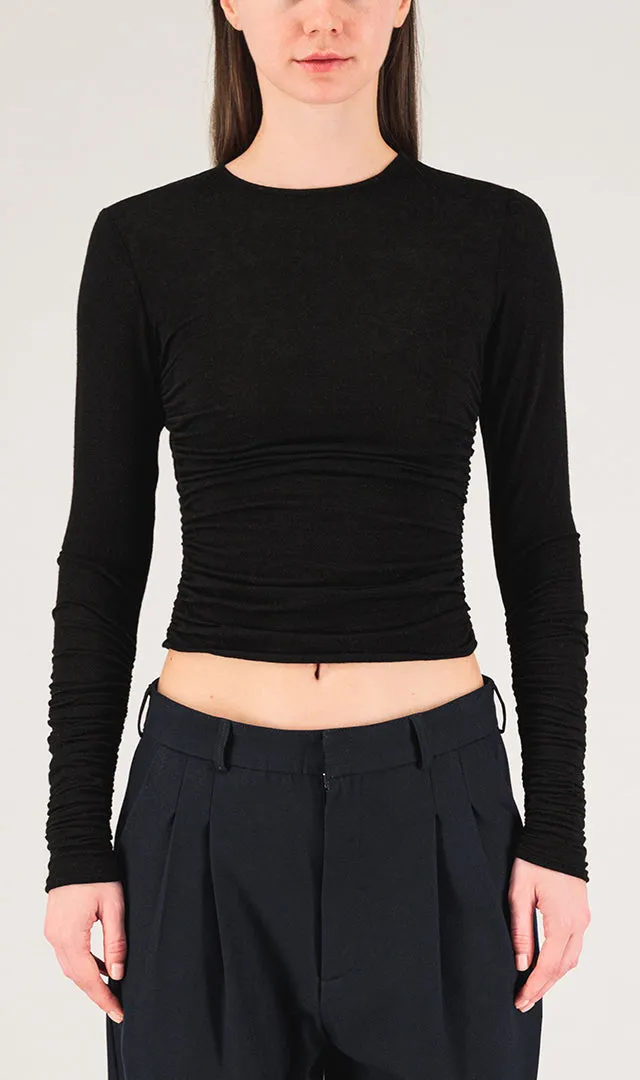 Gathered Pullover - Black
