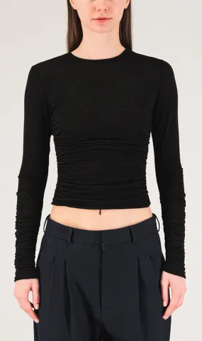 Gathered Pullover - Black