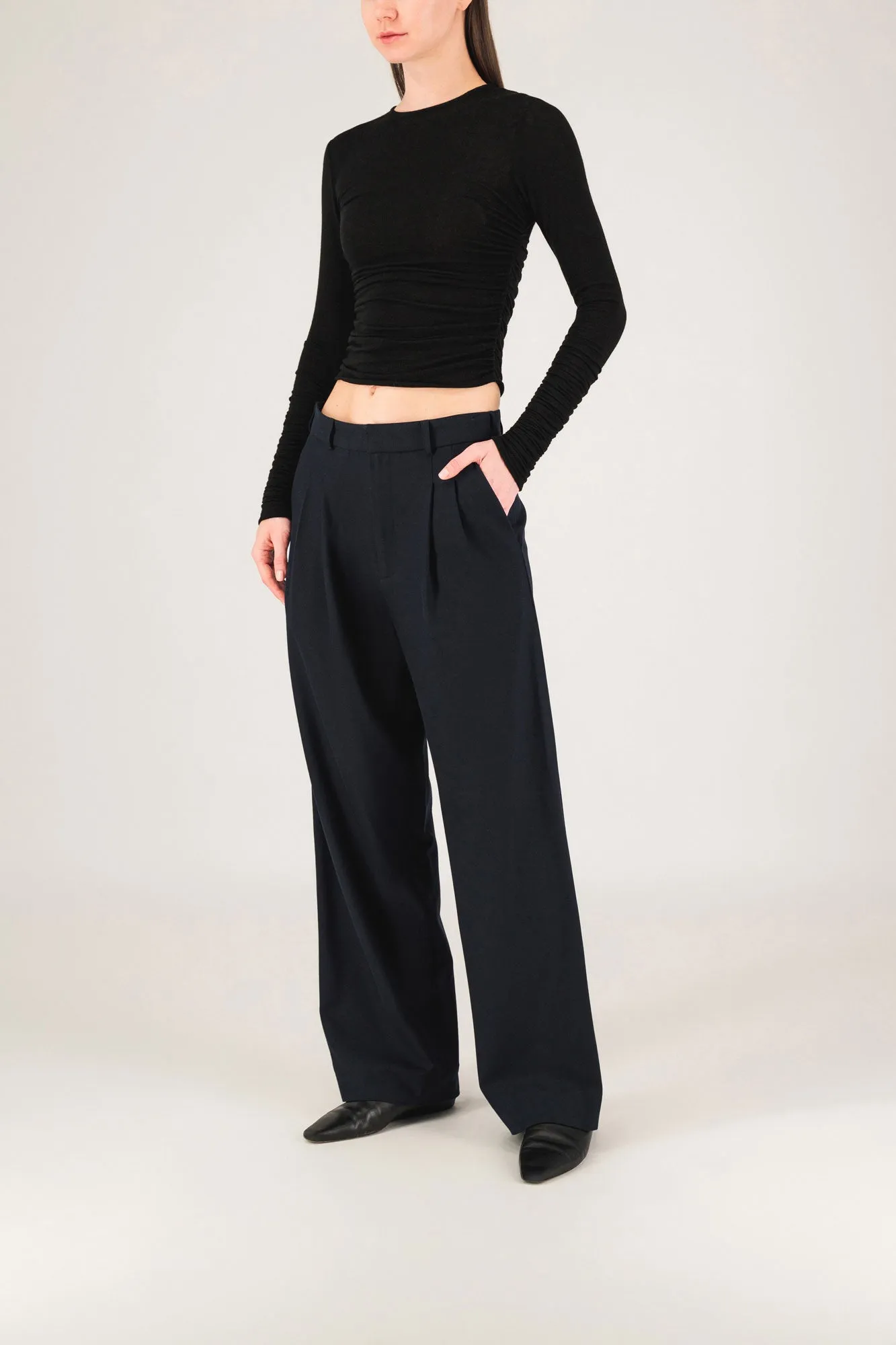 Gathered Pullover - Black