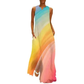 Get Ready to Chill in the Pastel Rainbow Maxi Dress