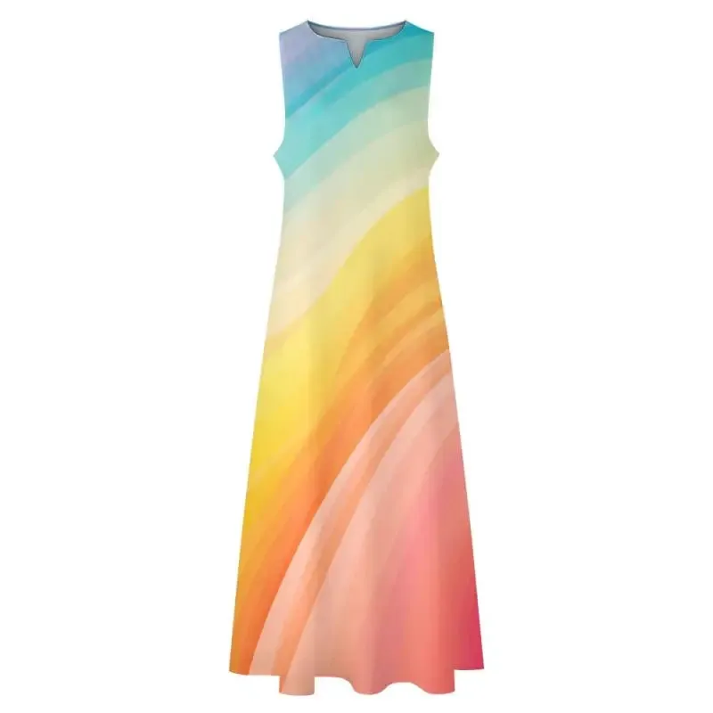 Get Ready to Chill in the Pastel Rainbow Maxi Dress
