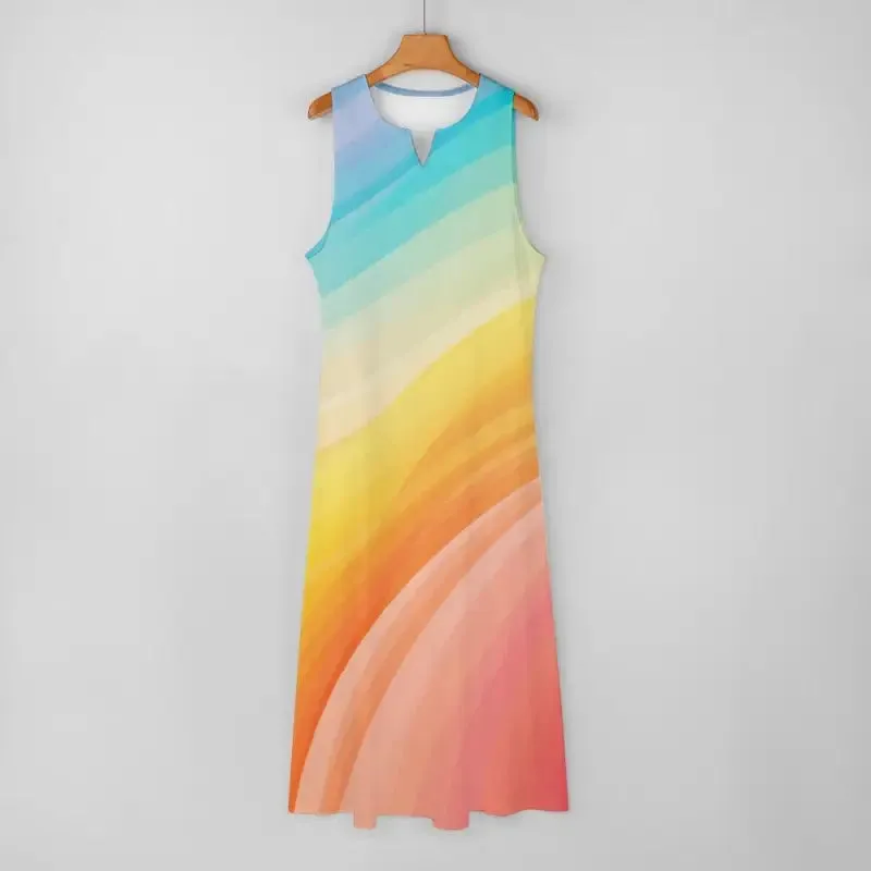 Get Ready to Chill in the Pastel Rainbow Maxi Dress