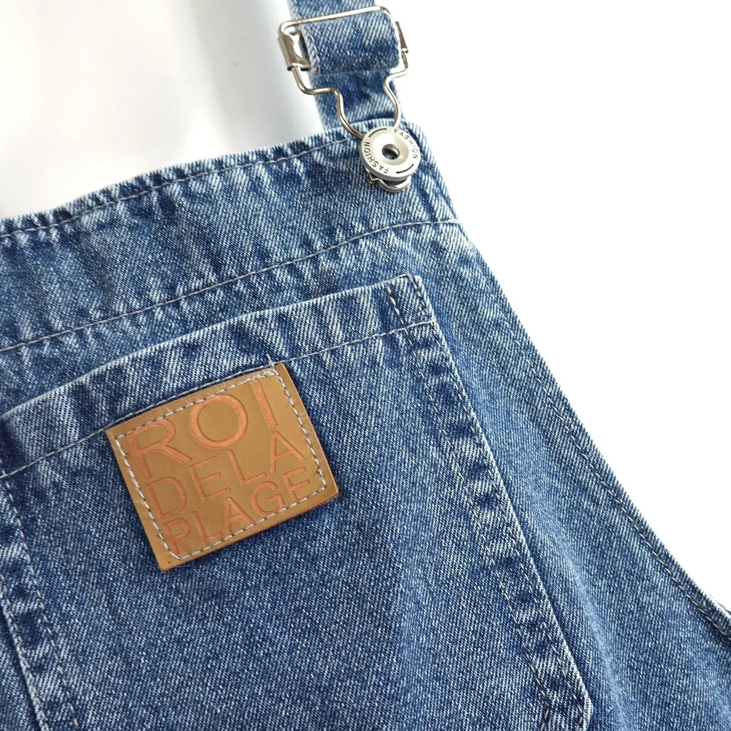 Girls Denim Bib Overalls,Adjustable Straps Fake Slant Side Pockets Jean Dungarees Pants