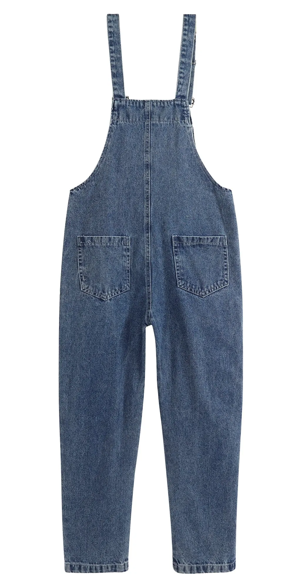 Girls Denim Bib Overalls,Adjustable Straps Fake Slant Side Pockets Jean Dungarees Pants