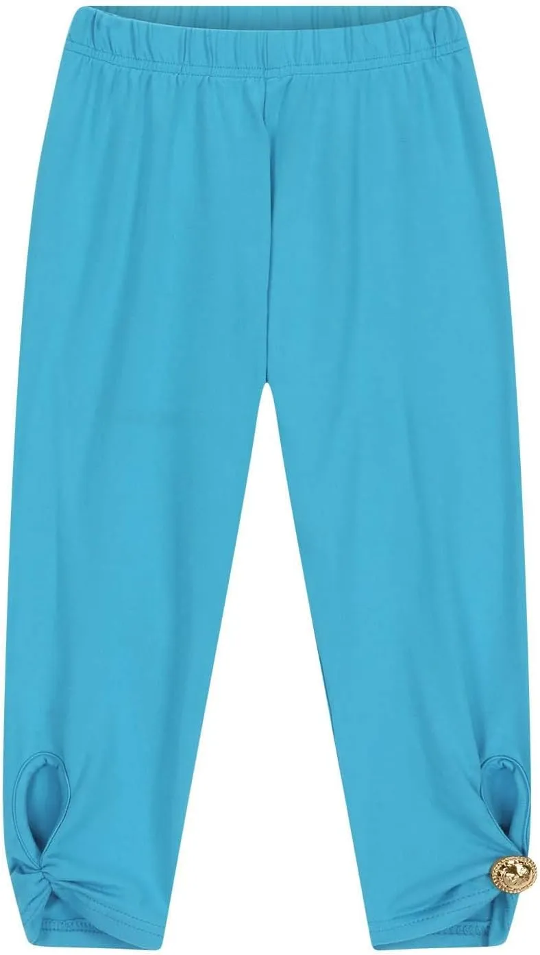 Girls Summer Capris Cropped High Waist Yoga Pants Kids Petite Comfy Stretchy Leggings Workout Compression Capri Pants